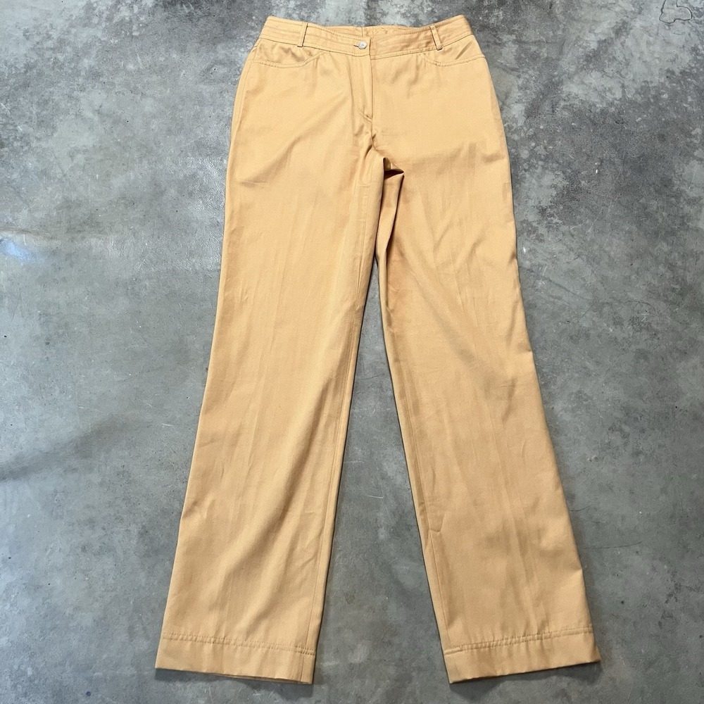 Brioni Pants Womens‎ Size 40 Yellow Chino Straight Leg Italy Mid Rise